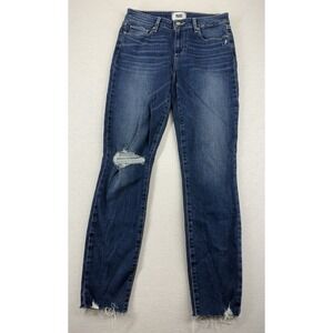 Paige Verdugo Women's Ankle Blue Jeans Size 28 Distressed Raw Hem